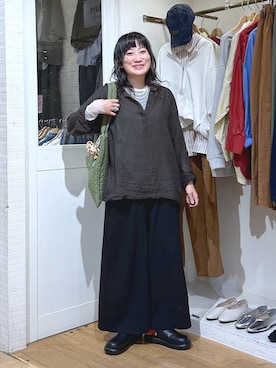 「アイテム（エコバッグ/サブバッグ）」を使った、haru.さん（レディース・160cm）の秋コーディネート