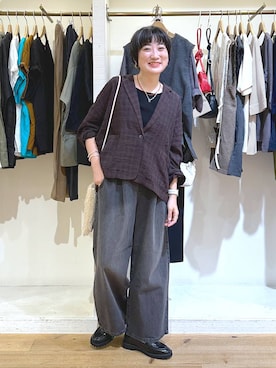 「アイテム（バングル/リストバンド）」を使った、haru.さん（レディース・160cm）の秋コーディネート