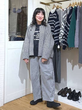 「アイテム（ノーカラーコート）」を使った、haru.さん（レディース・160cm）の秋コーディネート