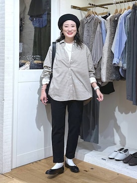 「アイテム（ハンチング/ベレー帽）」を使った、haru.さん（レディース・160cm・30代）の秋コーディネート