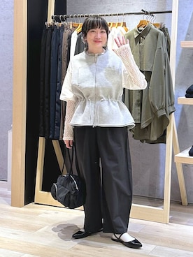 「LEPSIM（レプシィム）のステンレスロングアレンジネックレス　587102（ネックレス、シルバー系）」を使った、haru.さん（レディース・160cm）の春コーディネート