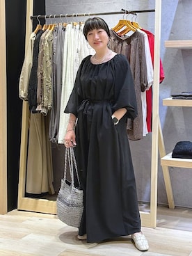 「LOWRYS FARM（ローリーズファーム）のステンレスｈｏｏｐピアス　588509（ピアス（両耳用）、ゴールド系）」を使った、haru.さん（レディース・160cm）の春コーディネート