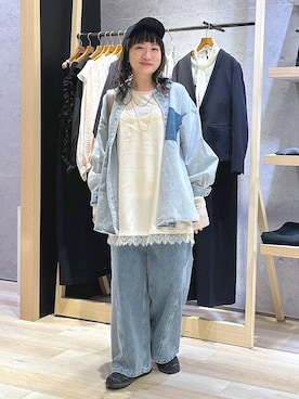 「LEPSIM（レプシィム）のフェイクレザースクエアショルダー　573177（ショルダーバッグ、その他）」を使った、haru.さん（レディース・160cm）の春コーディネート