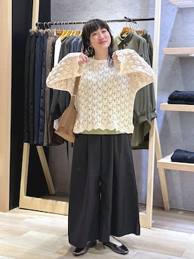 「LEPSIM（レプシィム）のフェイクレザースクエアショルダー　573177（ショルダーバッグ、ブラウン系）」を使った、haru.さん（レディース・160cm）の春コーディネート