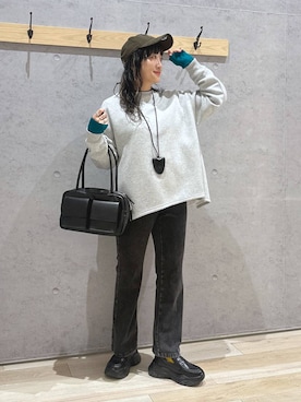 「LEPSIM（レプシィム）の【NEW ERA】コーデュロイCAP　1023762（キャップ、ブラウン系）」を使った、haru.さん（レディース・160cm）の秋コーディネート