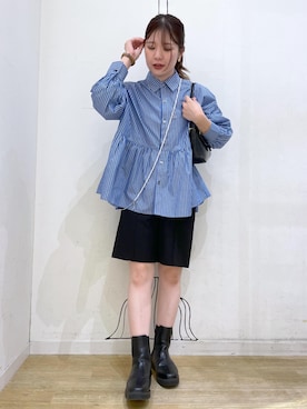 「フェスコーデ」｜「アイテム（ブーツ）」を使った、rinaさん（レディース・155cm）の秋コーディネート