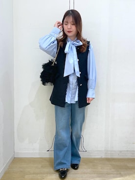 「セレモニーコーデ」｜「アイテム（ローファー）」を使った、rinaさん（レディース・155cm）の冬コーディネート