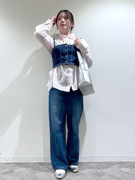 「フェスコーデ」｜「アイテム（バレエシューズ）」を使った、rinaさん（レディース・155cm）の冬コーディネート