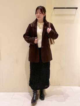 「ROPE' PICNIC（ロペピクニック）のアイテム（スカート）」を使った、rinaさん（レディース・155cm）の秋コーディネート