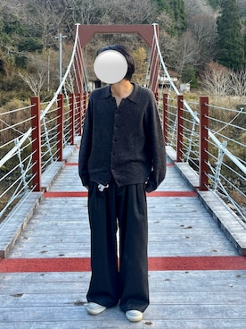 「アイテム（スラックス）」を使った、coffeebbさん（メンズ・169cm・10代）の冬コーディネート