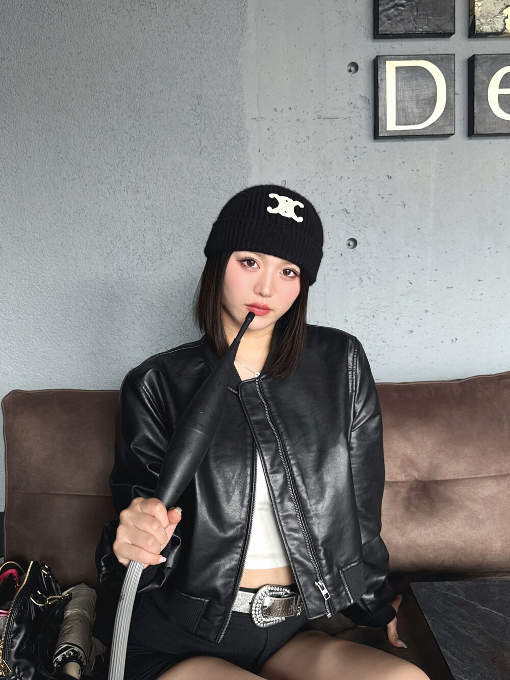 「ZARA、ライダース、春コーデ、ootd、おしゃれさんと繋がりたい」｜「ZARAのアイテム（ライダースジャケット、ブラック系）」を使った、hananoさん（骨格ストレート・レディース・169cm）の春コーディネートの1枚目の写真