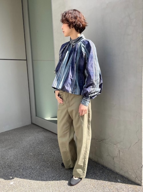 ブラウス シャツ ライトタフタ スタンドカラーブラウス レディース GALERIE VIE ブラウス シャツ ライトタフタ スタンドカラー