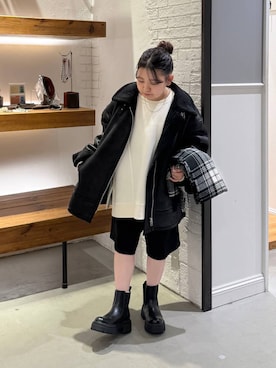 「アイテム（スウェット）」を使った、sereaさん（レディース・143cm）の秋コーディネート