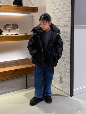 「おでかけ」｜「アイテム（スウェット）」を使った、sereaさん（レディース・143cm）の冬コーディネート