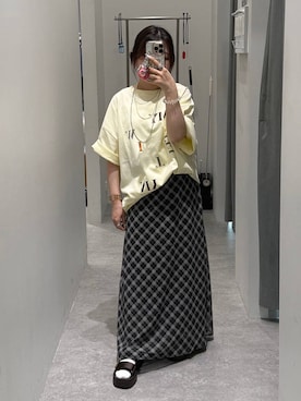 「LEPSIM（レプシィム）のステンレスロングアレンジネックレス　587102（ネックレス、シルバー系）」を使った、sereaさん（レディース）の夏コーディネート