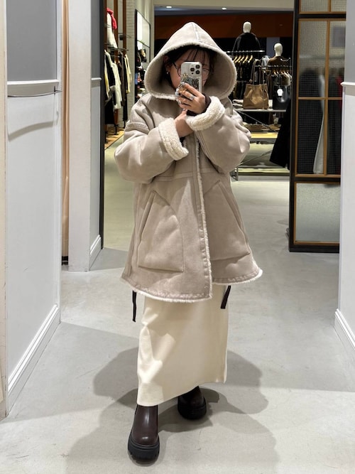 セール】リバーシブルムートンボアポンチョコート 601535（ムートン