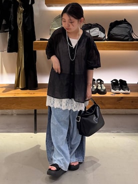 「LEPSIM（レプシィム）のイージーデニムパンツ　630150【KKfashion紹介アイテム】（デニムパンツ、ブルー系）」を使った、sereaさん（レディース）の夏コーディネート
