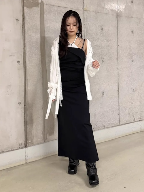 BICOLOR DRAPE DRESS/バイカラードレープドレス（ワンピース）｜JOSE