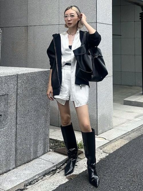 JOSEMOON SATIN STRIPE SHORT PANTS/ジョゼムーンサテンストライプ