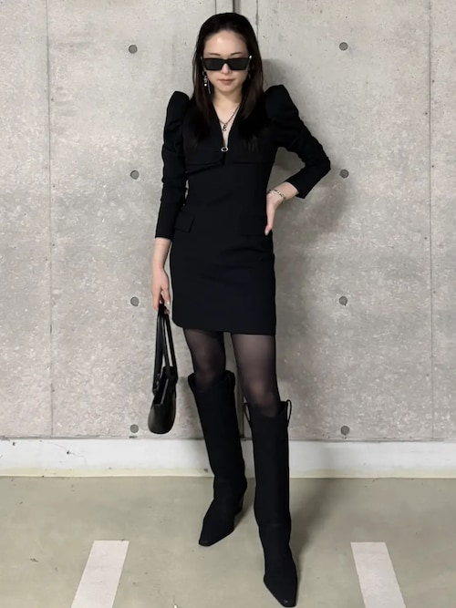 セール】POWER SHOULDER MINIDRESS/パワーショルダーミニドレス