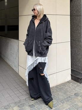 「アイテム（ブーツ、グリーン系）」を使った、JOSE MOONさん（レディース・163cm）の秋コーディネート