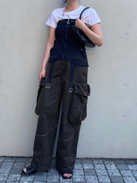 「JOSE MOON（ジョゼムーン）のアイテム（オールインワン・サロペット）」を使った、JOSE MOONさん（レディース・164cm）の夏コーディネート