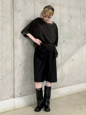 「JOSE MOON（ジョゼムーン）のPIGMENT OVER T/ピグメントオーバーT（Tシャツ/カットソー、グレー系）」を使った、JOSE MOONさん（レディース・159cm）の春コーディネート