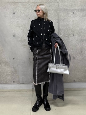 「アイテム（ジャージ）」を使った、JOSE MOONさん（レディース・163cm）の冬コーディネート