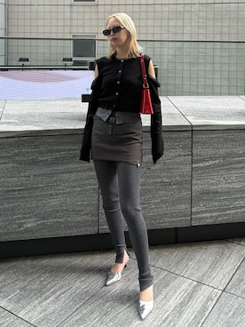 「アイテム（レギンス/スパッツ）」を使った、JOSE MOONさん（レディース・163cm）の冬コーディネート