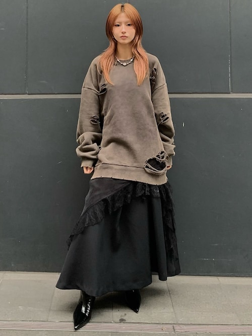 ASYMMETRY LACE DRESS/アシンメトリーレースドレス（ワンピース