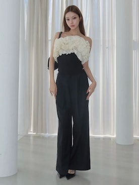 「JOSE MOON（ジョゼムーン）のBOUQUET FRILL TOPS/ブーケフリルトップス（その他トップス、その他）」を使った、JOSE MOONさん（レディース・159cm）の春コーディネート