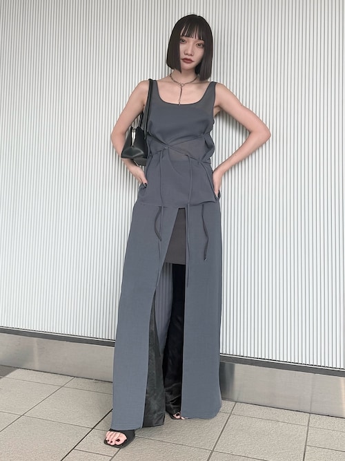 スカート JOSEMOON SHEER COMBI SLIT SKIRT 36 WHITE SHEER COMBI SLIT SKIRT/シアーコンビスリットスカート
