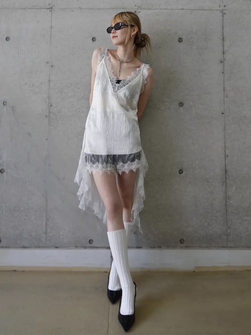 LACE TRIM SHORT PANTS/レーストリムショートパンツ（その他パンツ