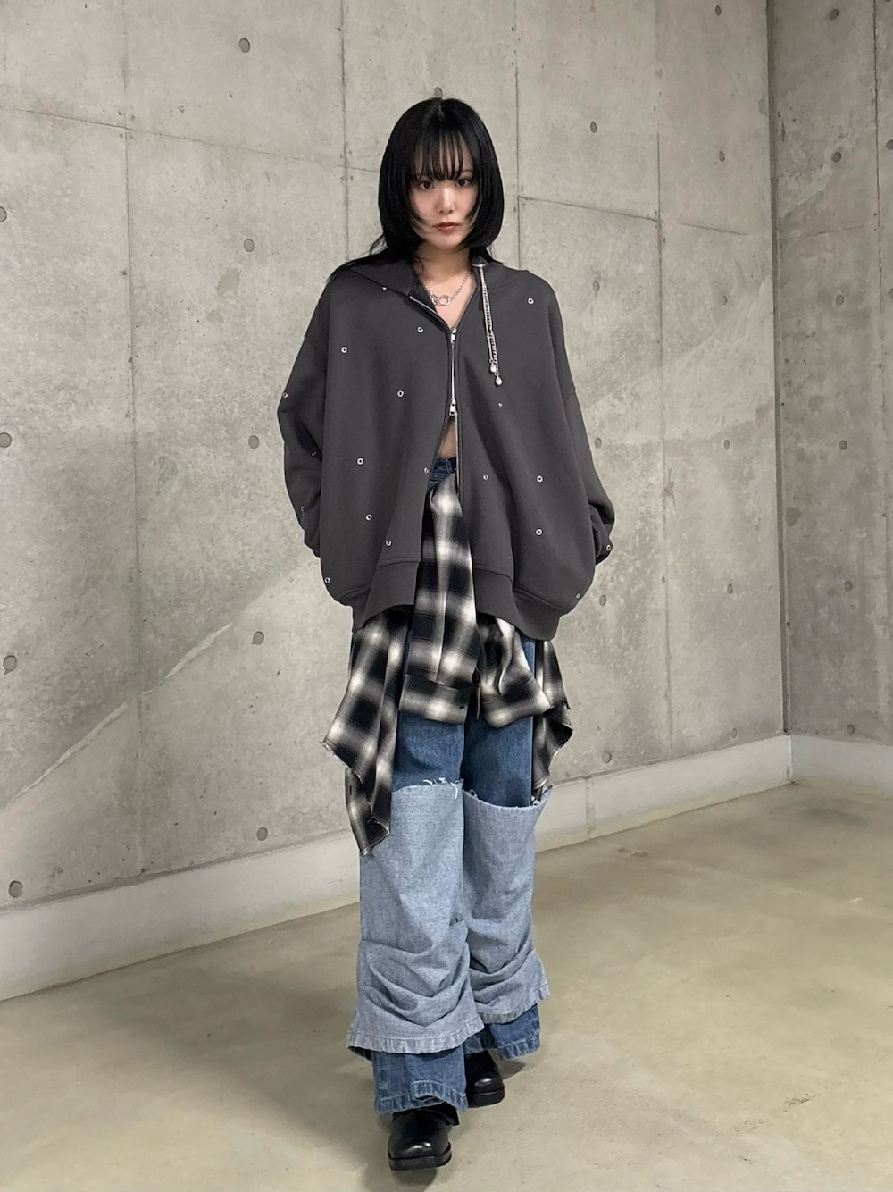JOSE MOON（ジョゼムーン）の「HOODIE CHECK SHIRT/フーディーチェック