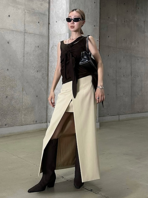 セール】SLIT LAYERED LONGSKIRT/スリットレイヤードロングスカート