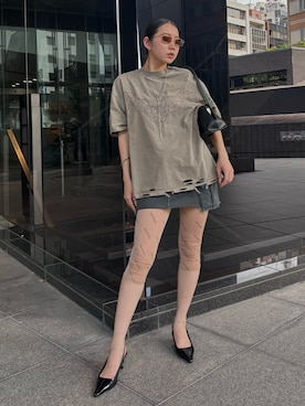 「アイテム（レギンス/スパッツ）」を使った、JOSE MOONさん（レディース・157cm）の夏コーディネート