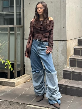 「アイテム（パンプス、レッド系）」を使った、JOSE MOONさん（レディース・159cm）の秋コーディネート