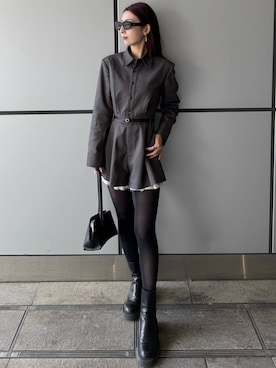 「JOSE MOON（ジョゼムーン）のアイテム（オールインワン・サロペット）」を使った、JOSE MOONさん（レディース・163cm）の冬コーディネート