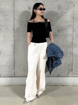 JOSE MOON（ジョゼムーン）の「RANDOM TUCK PANTS METALLIC