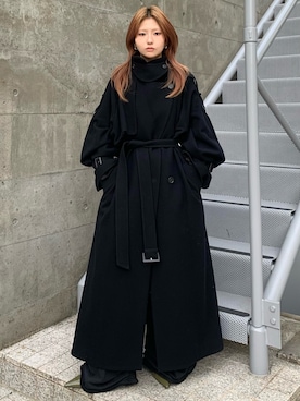 「アイテム（トレンチコート）」を使った、JOSE MOONさん（レディース・151cm）の冬コーディネート