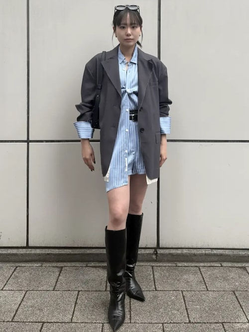 JOSEMOON SATIN STRIPE SHORT PANTS/ジョゼムーンサテンストライプ