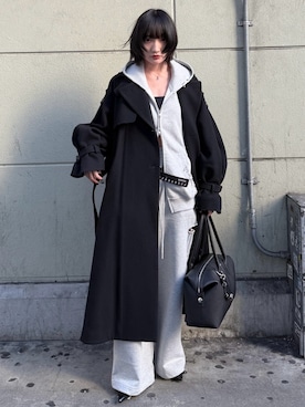「アイテム（トレンチコート）」を使った、JOSE MOONさん（レディース・161cm）の冬コーディネート