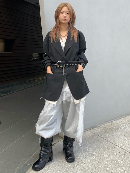 ASYMMETRY LACE DRESS/アシンメトリーレースドレス（ワンピース