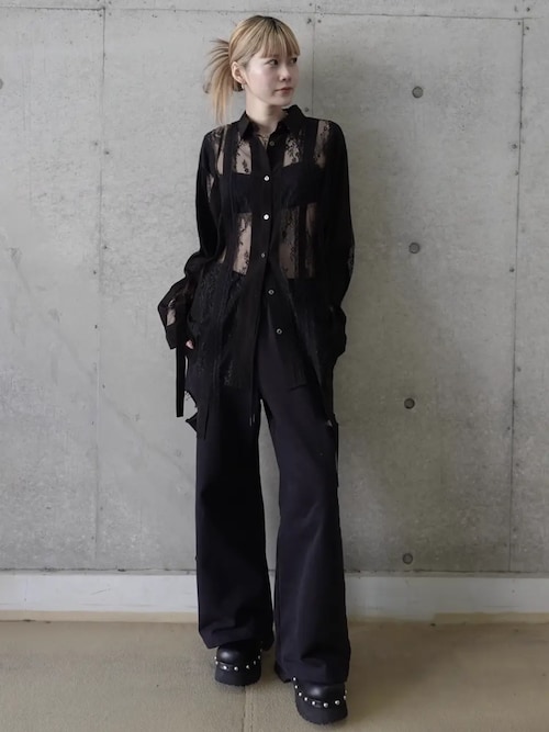 JOSE MOON（ジョゼムーン） ブラウス シャツ VERTICAL LACE SHIRT 