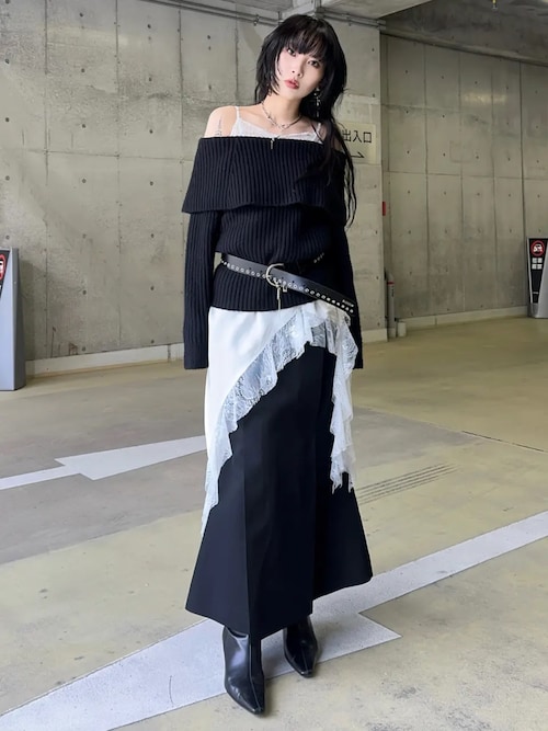 セール】ASYMMETRY LACE DRESS/アシンメトリーレースドレス