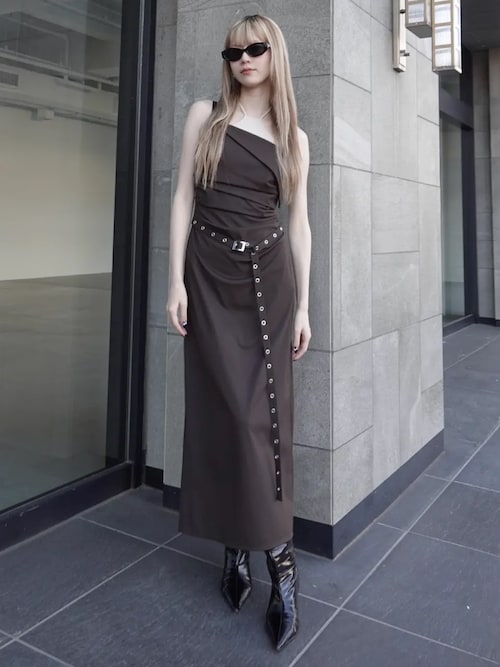ワンピース Bicolor Draped Dress BICOLOR DRAPE DRESS/バイカラードレープドレス（ワンピース）｜JOSE