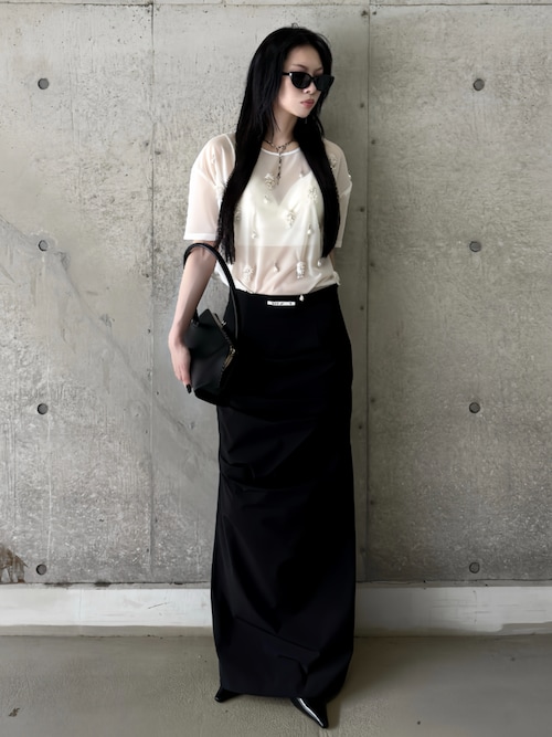 SHEER BIJOU TSHIRT/シアービジューTシャツ（Tシャツ/カットソー