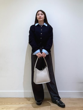 「アイテム（ローファー）」を使った、あきらさん（レディース・149cm）の秋コーディネート
