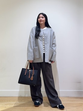 「アイテム（カーディガン/ボレロ）」を使った、あきらさん（レディース・149cm）の秋コーディネート