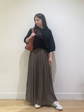 「アイテム（ポロシャツ）」を使った、あきらさん（レディース・149cm）の秋コーディネート